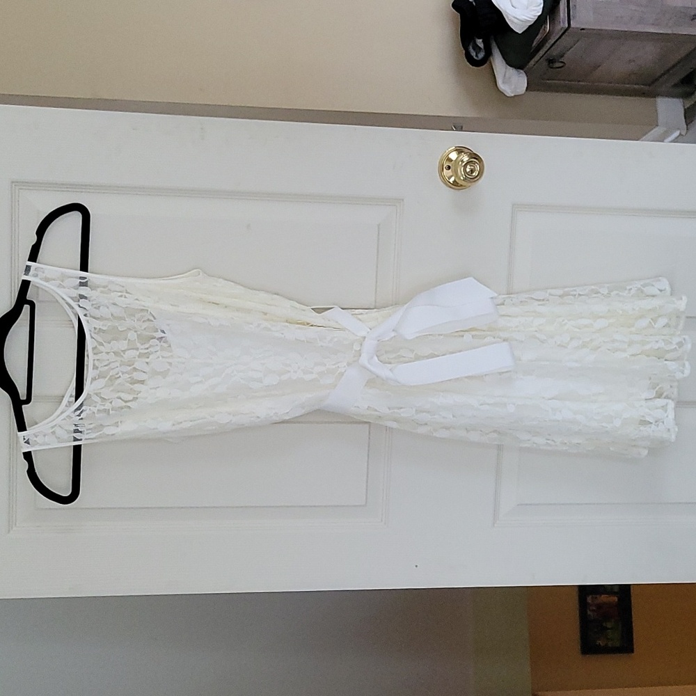 White and Cream lace dress